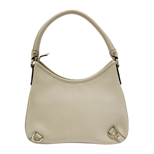 Stirrup Cream Leather Shoulder Bag