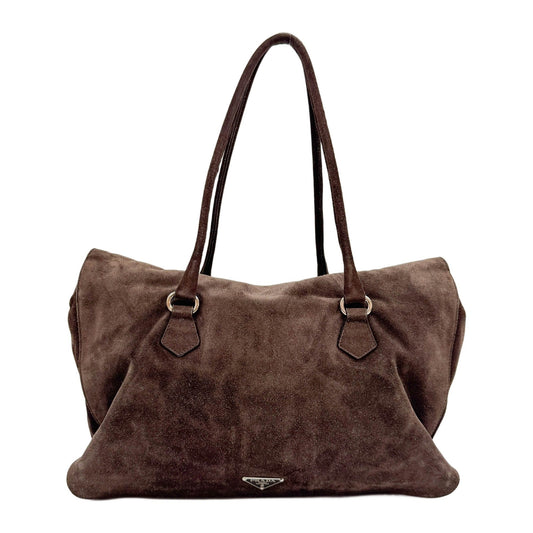 Brown Suede Tote Bag