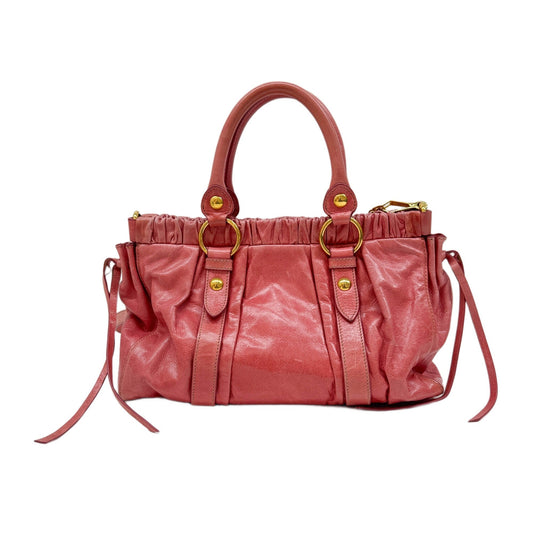 Vitello Pink Leather Two Way Bag