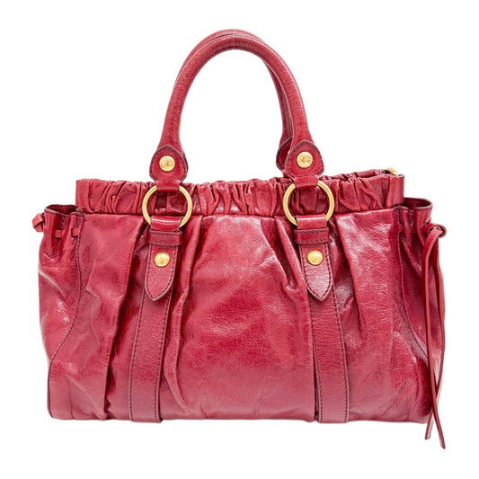 Vitello Red Leather Two Way Bag
