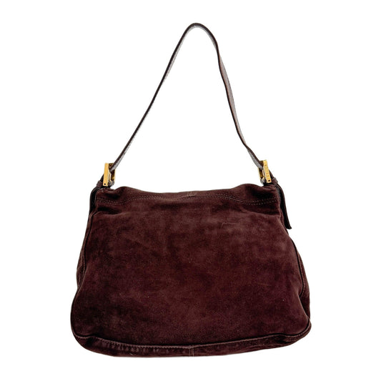 Mamma Baguette Brown Suede Shoulder Bag