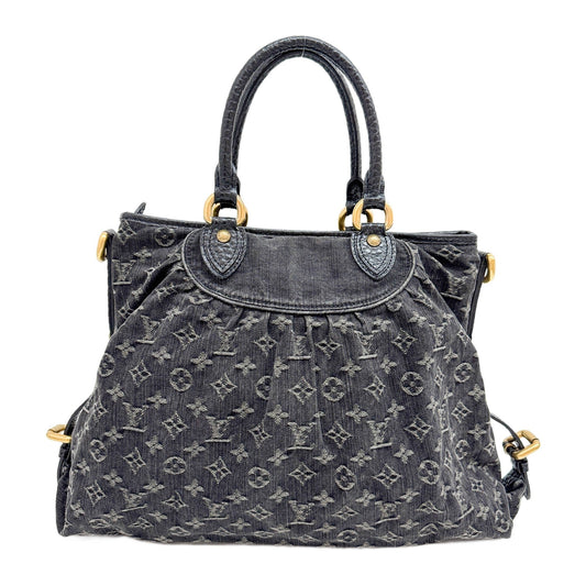 Neo Cabby Black Monogram Canvas Denim Two Way Bag