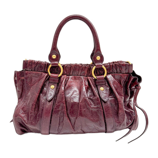 Vitello Bordeaux Leather Hand Bag