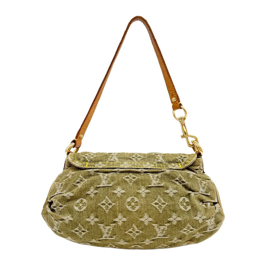 Mini Pleaty Green Monogram Canvas Denim Shoulder Bag