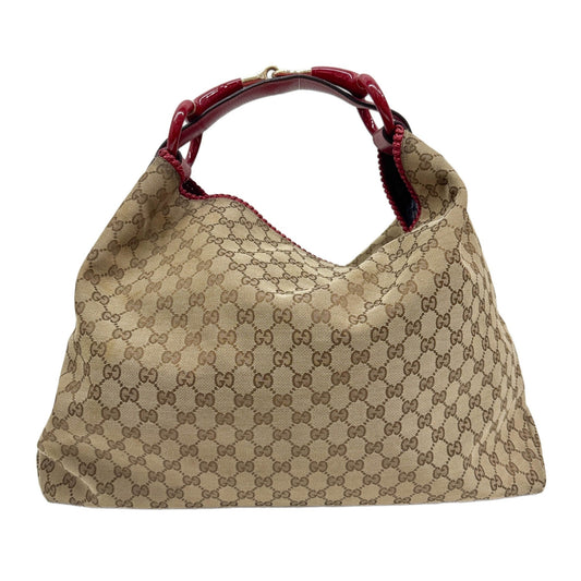 Horsebit Red GG Canvas Shoulder Bag