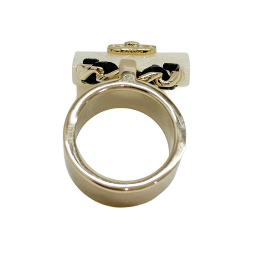 Small Chanel Bag Charm Gold Ring Size 5 US