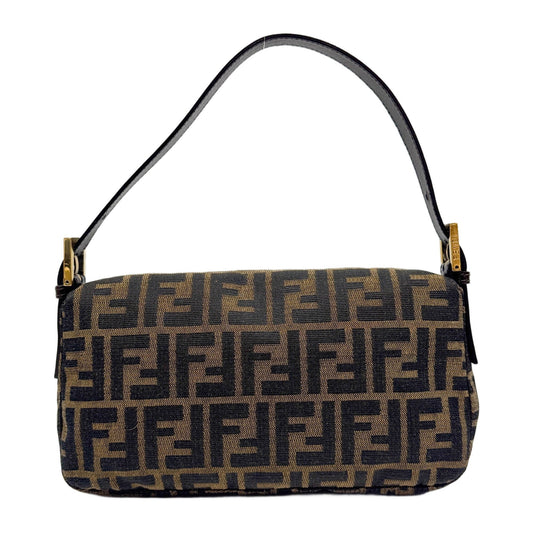 Baguette Brown Zucca Canvas Shoulder Bag