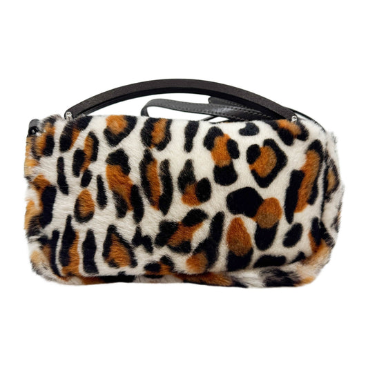 Mini Baguette White Leopard Print Pony Hair Two Way Bag