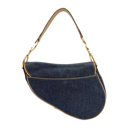 Saddle Blue Denim Shoulder Bag