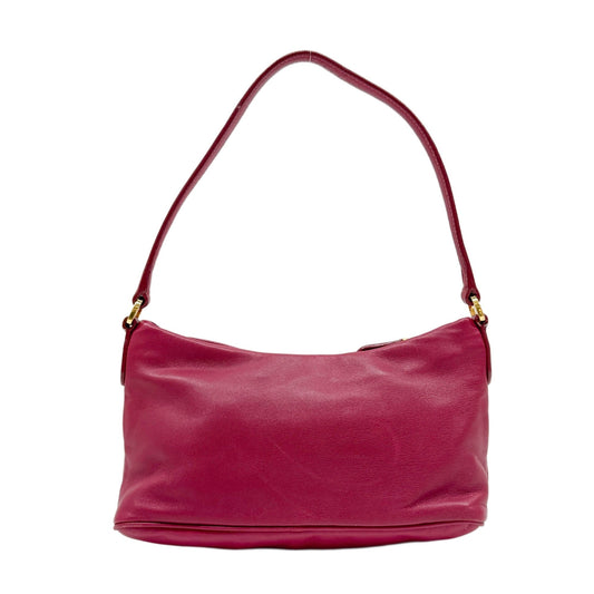 Fiocco Bow Cerise Leather Shoulder Bag