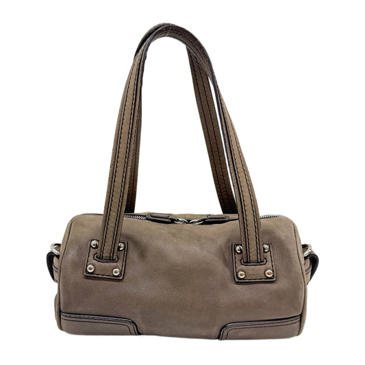 Anagram Dusty Brown Leather Shoulder Bag