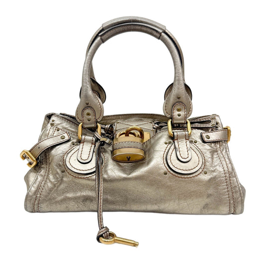 Paddington Silver-Gold Leather Shoulder Bag