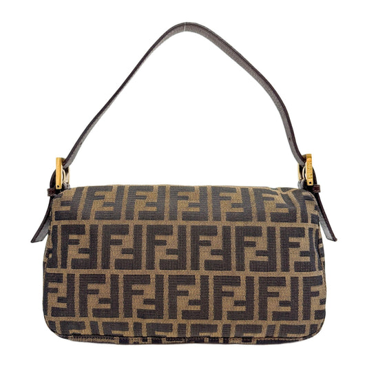 Baguette Brown Zucca Canvas Shoulder Bag