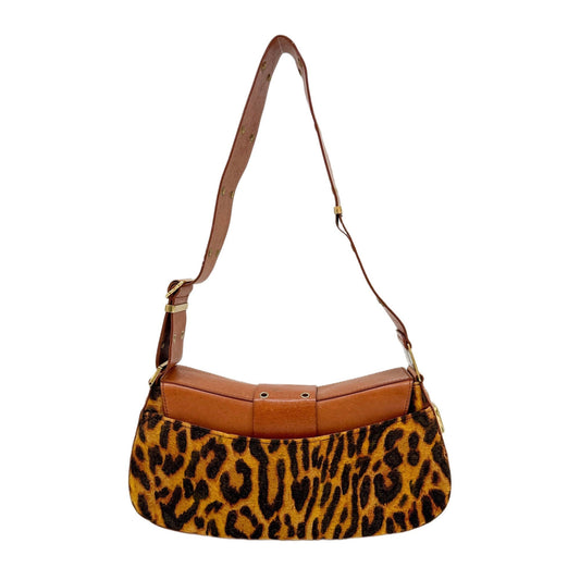 Street Chic Columbus Brown Leopard Print Pony Hair Shoulder Bag