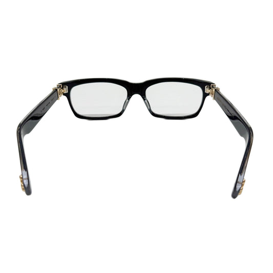One Size SPLAT-A Gold Detail Black Plastic Non Prescription Glasses