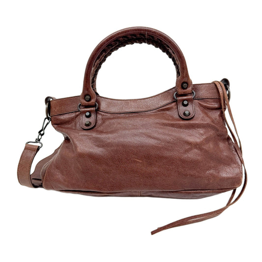 The First Brown Leather Two Way Bag