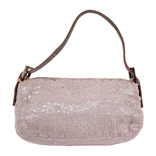 Baguette Pink Sequin Shoulder Bag