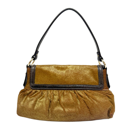Chef Brown & Gold Pony Hair Shoulder Bag