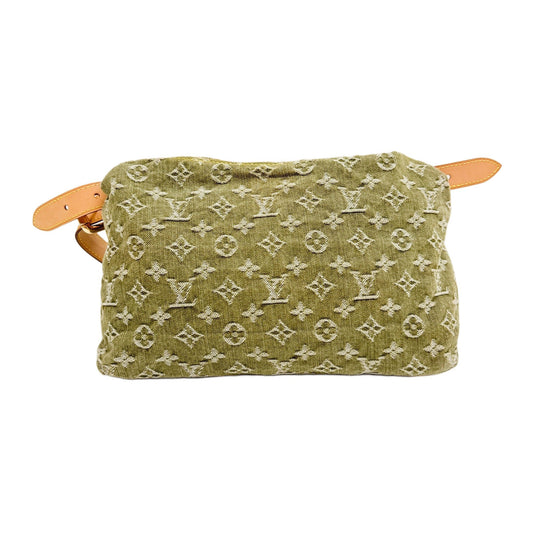 Baggy Monogram Green Denim Shoulder Bag