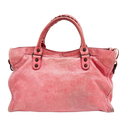 The City Pink Leather Hand Bag