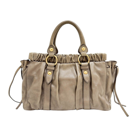 Vitello Dusty Brown Leather Hand Bag