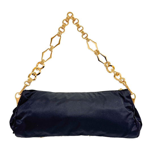 Pietre Black Nylon Shoulder Bag