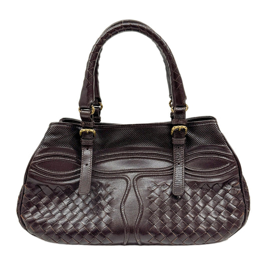 Brown Intrecciato Leather Shoulder Bag