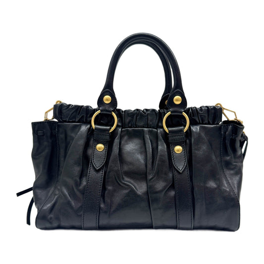 Vtello Black Leather Two Way Bag