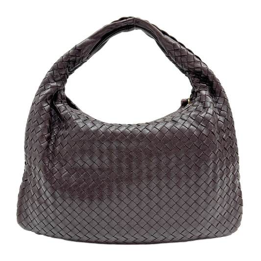 Intrecciato Brown Leather Shoulder Bag