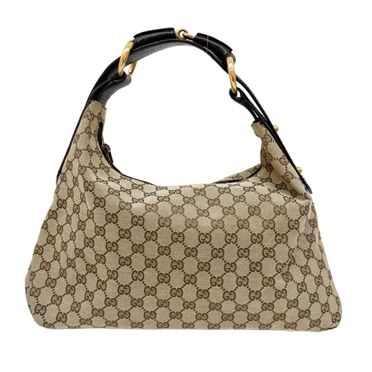 Horsebit Brown GG Canvas Shoulder Bag