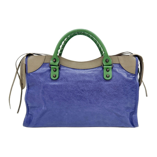 The City Multicolor Blue Leather Two Way Bag