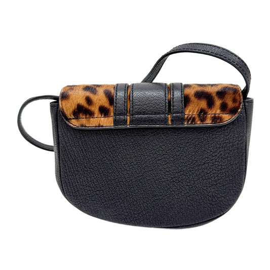 Mini See By Chloe Brown Leopard Print Pony Hair Crossbody Bag