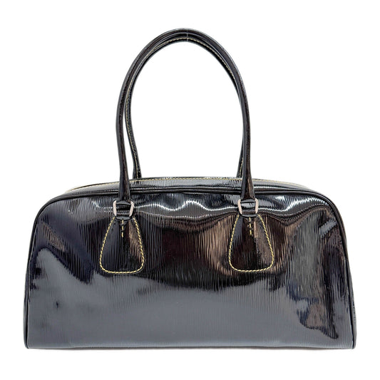 Bowling Black Leather Shoulder Bag