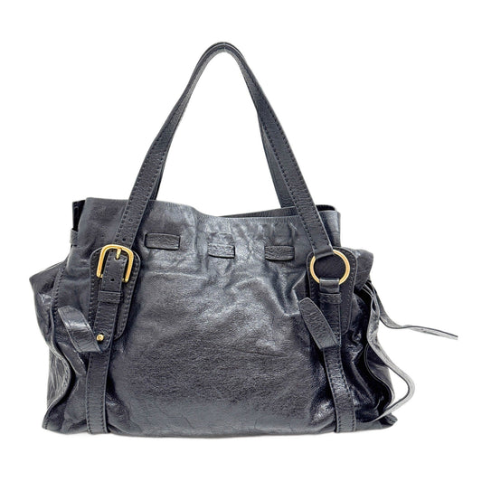 Black Leather Bow Bag Shoulder Bag