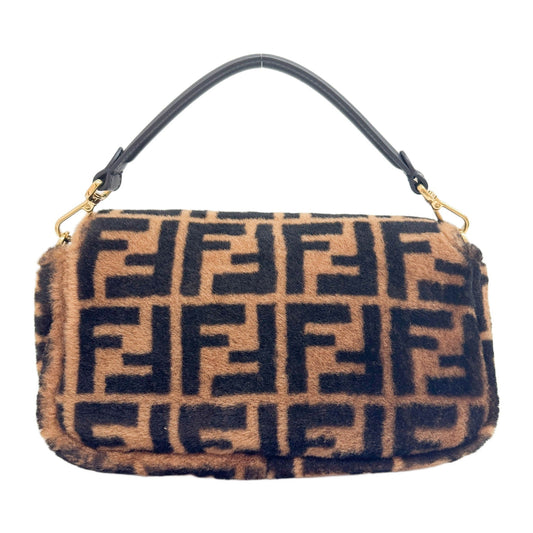 Baguette Zucca Shearling Fur Shoulder Bag