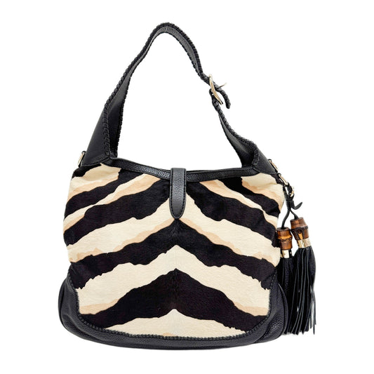 Jackie Animal Print in Pony Hair and Leather Shoulder Bag