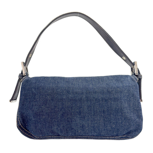 Baguette in Blue Denim and SIlver Hardware