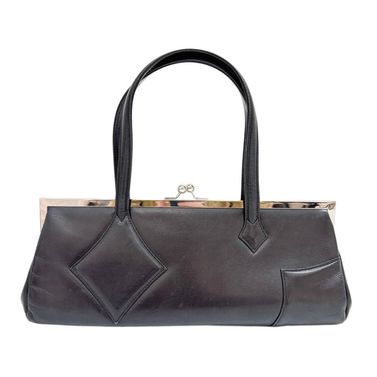 Orb Black Leather Shoulder Bag