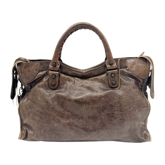 The City Brown Leather Two Way Bag