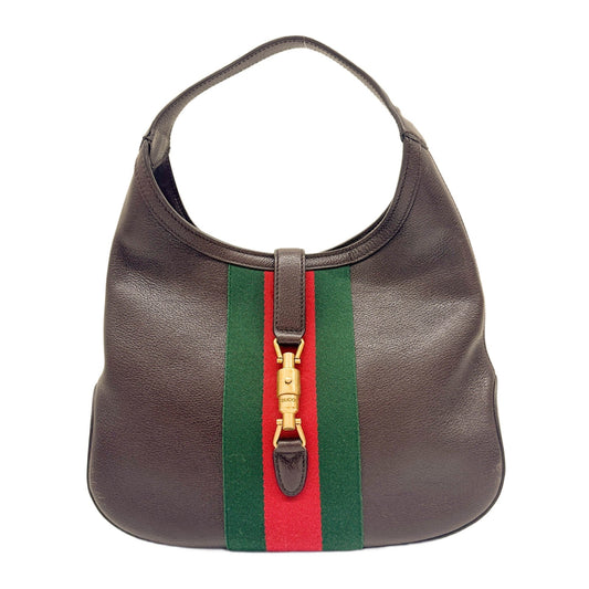 Jackie 1961 Ophidia Espresso Leather Shoulder Bag