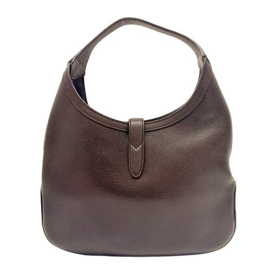 Jackie Ophidia Espresso Leather Shoulder Bag