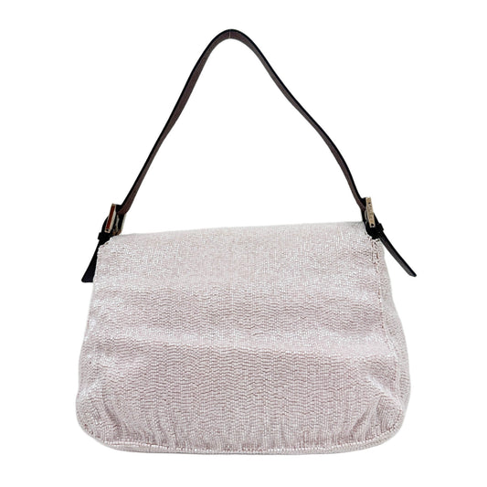 Mamma Baguette Baby Pink Beaded Shoulder Bag