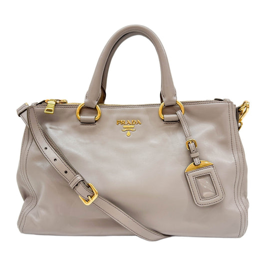 Vitello Shine Gray Leather Two Way Bag