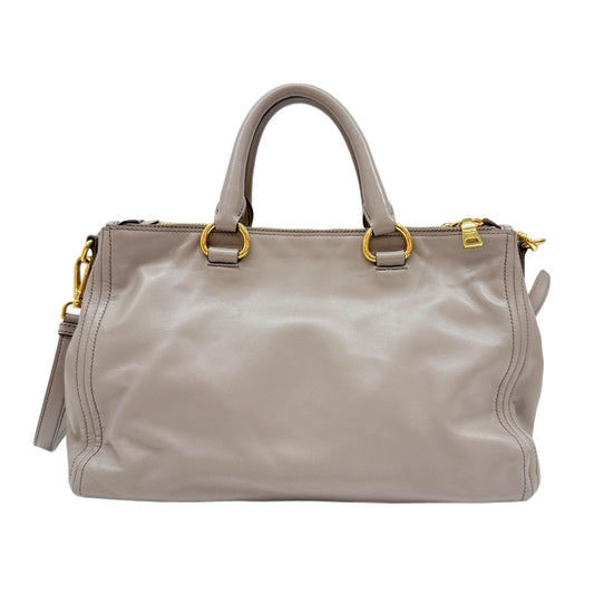 Vitello Shine Gray Leather Two Way Bag