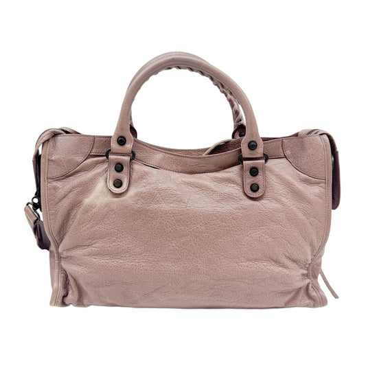 The City Pale Mauve Leather Two Way Bag