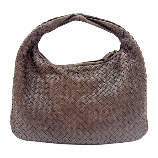 Intrecciato Brown Leather Shoulder Bag