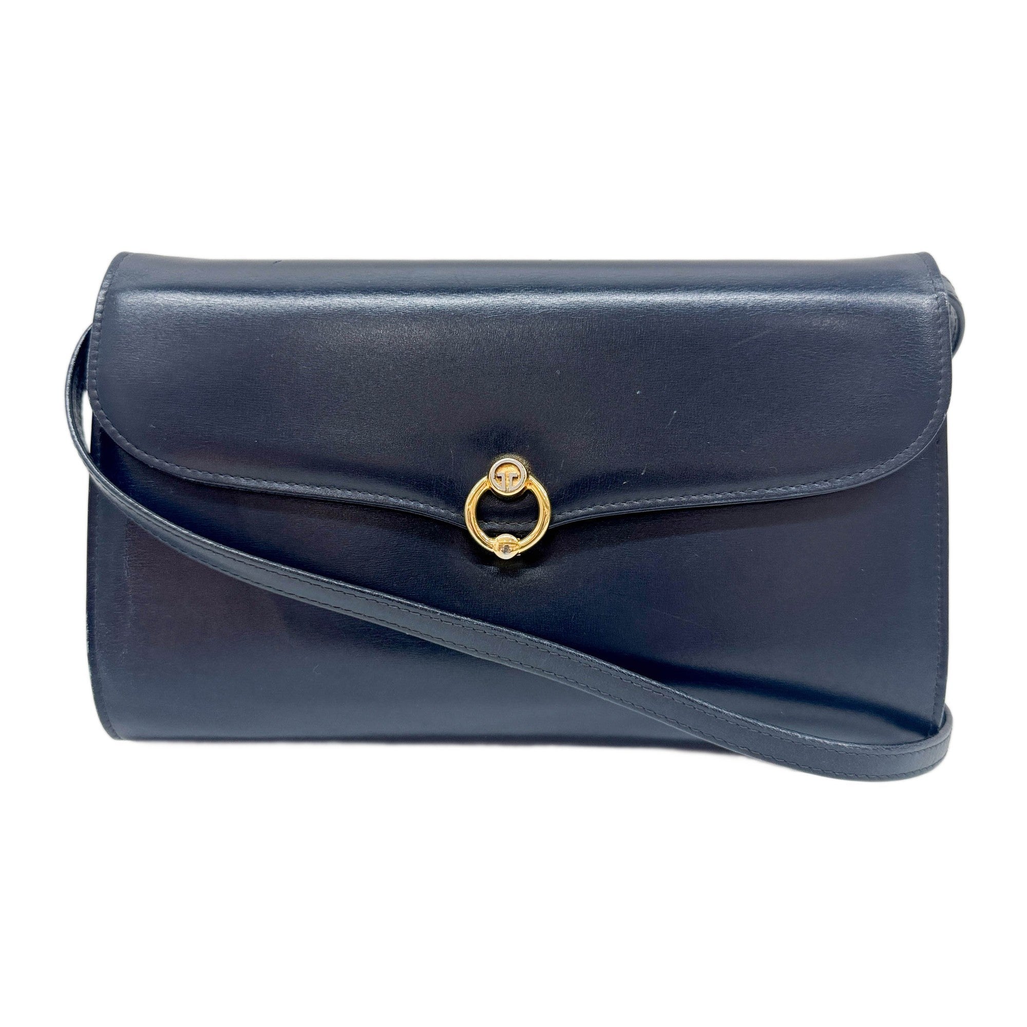 Midnight Blue Leather Shoulder Bag