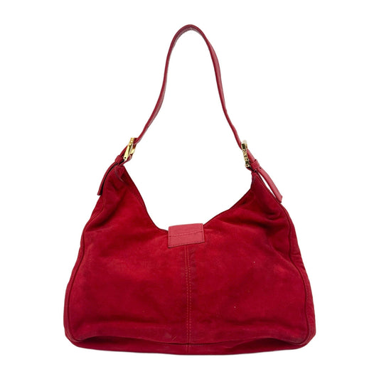 Red Suede Shoulder Bag