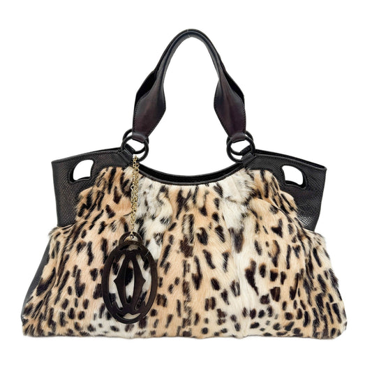 Marcello Tan Cheetah Print Pony Hair Hand Bag