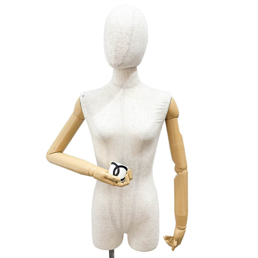 Chanel Logo Black & White Plastic Bangle